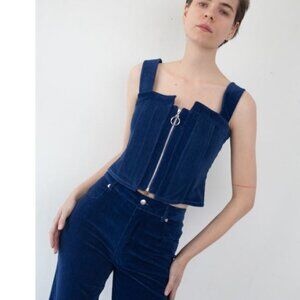 Eckhaus Latta | Corset Top Velvet Avant Grade Whimsigoth Y2K Deep Indigo Small